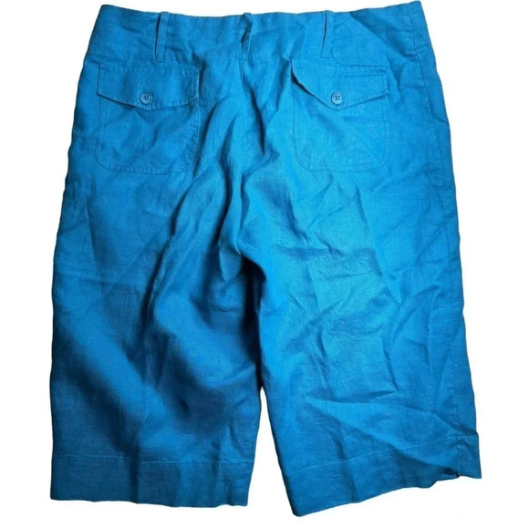 Sunny Leigh 100% Linen Bermuda Short Size 10 - Picture 2 of 6